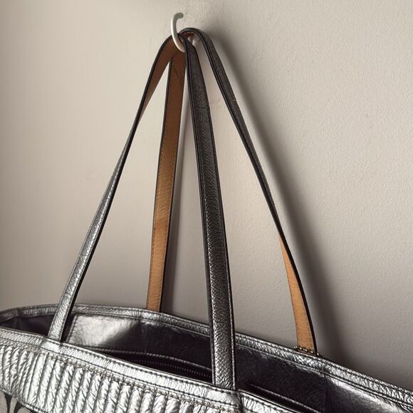 Vintage Coach Signature Metallic Classic Poppy Quilted Canvas Tote G1176‑18676 - Picture 7 of 14